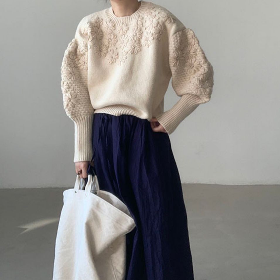 Pullover Round Neck Loose Knitted Sweater