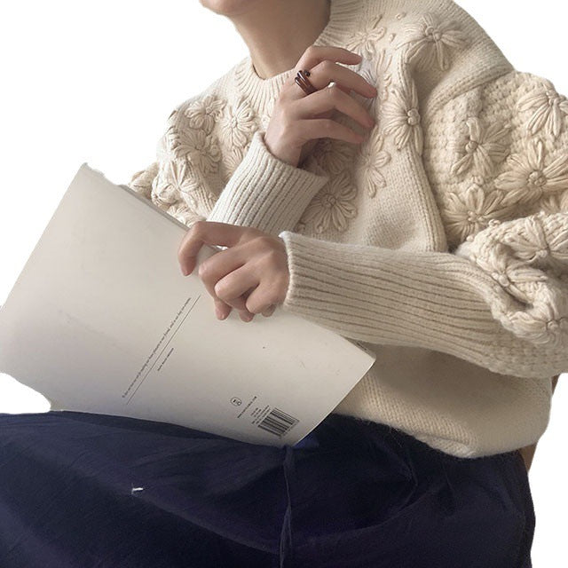 Pullover Round Neck Loose Knitted Sweater